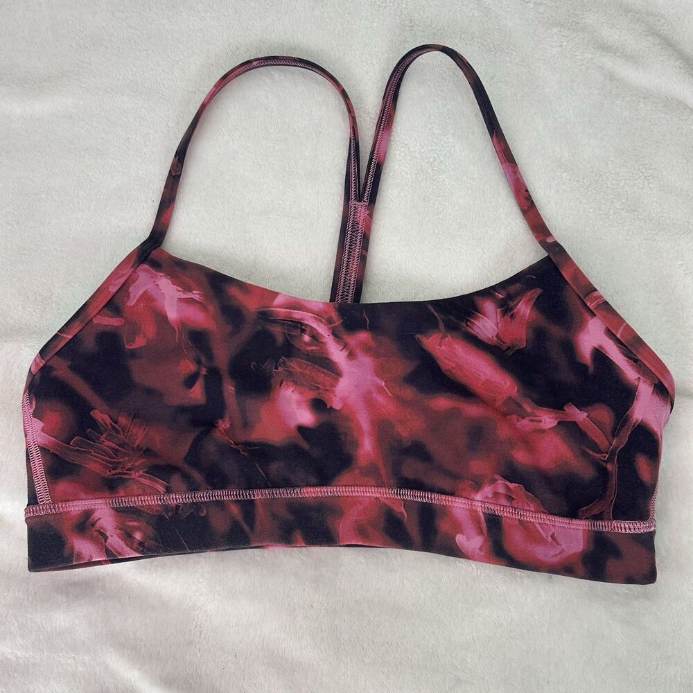 Lululemon Flow Y Nulu Bra Intensity Pink Blossom Multi Size 8 No Pads